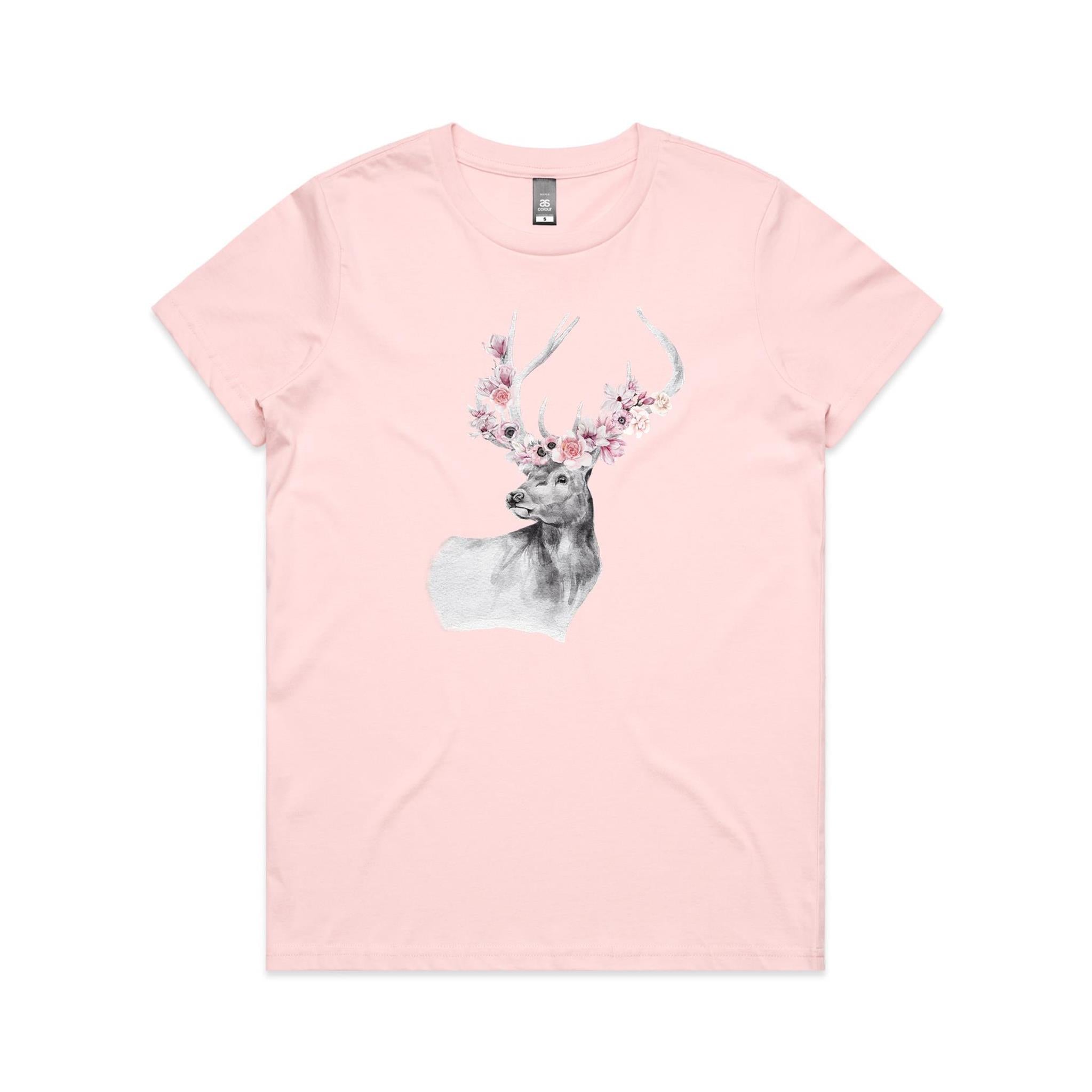 Floral Stag Women's Maple Tee