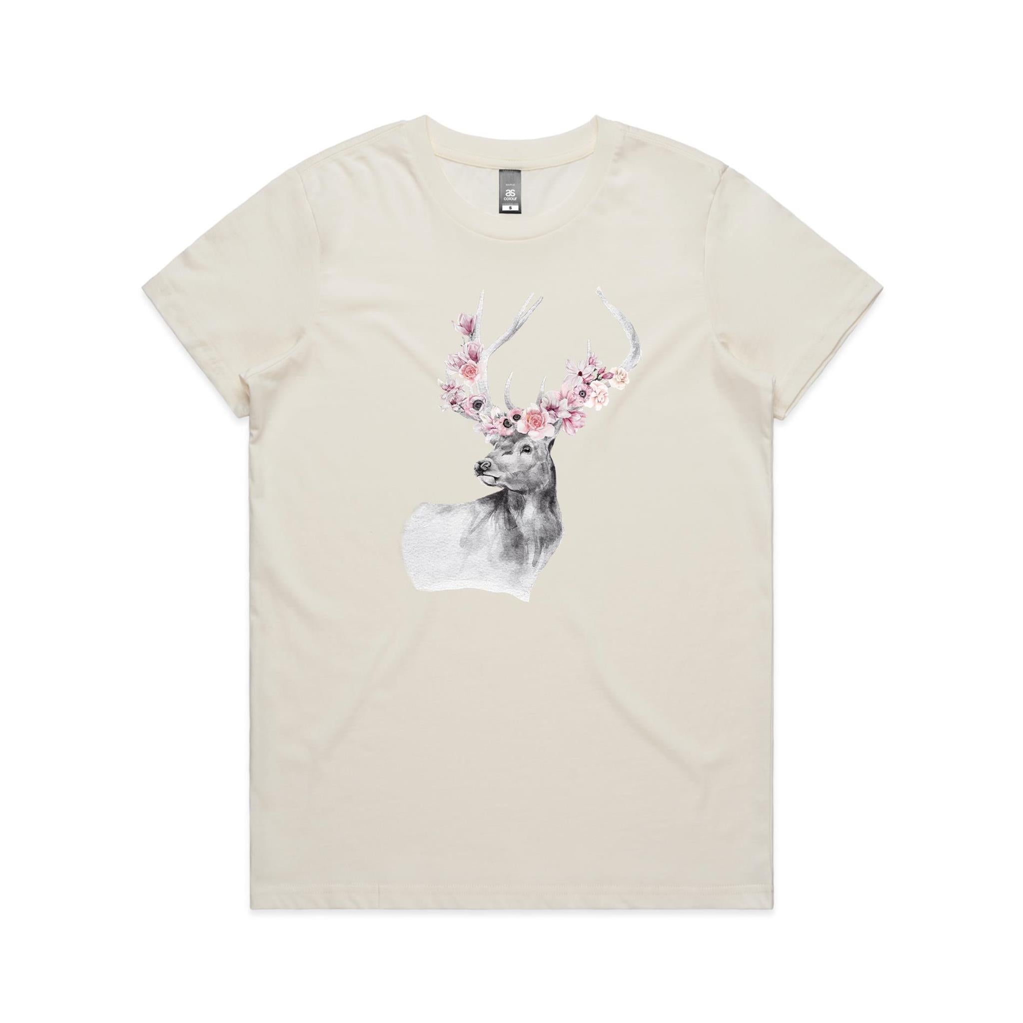 Floral Stag Women's Maple Tee