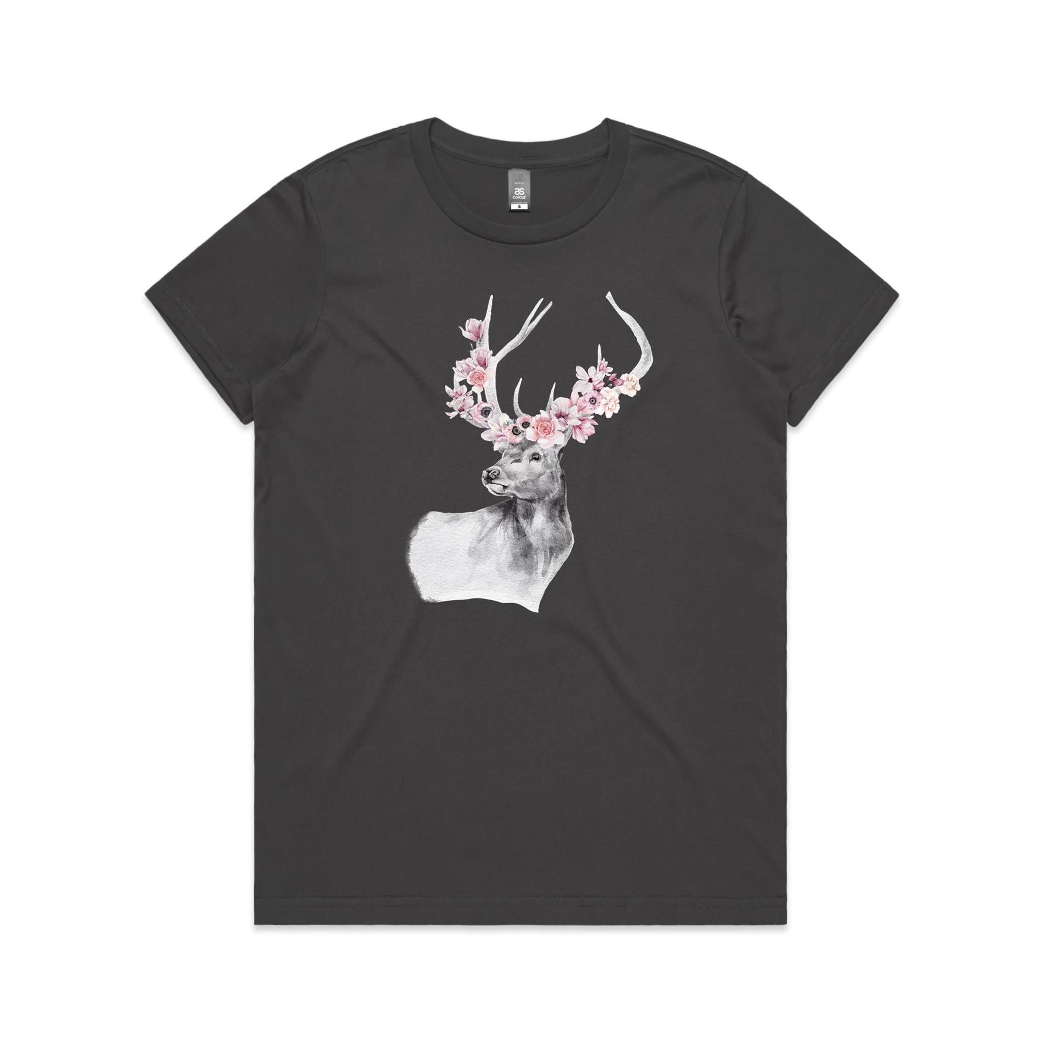 Floral Stag Women's Maple Tee