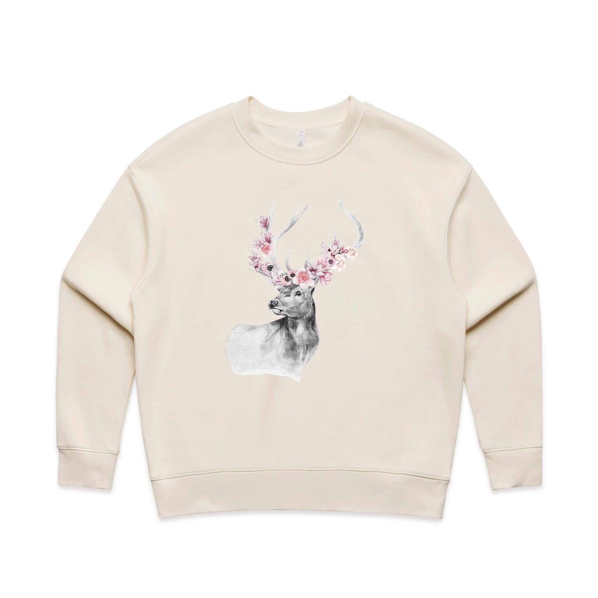 Floral Stag Relax Crew