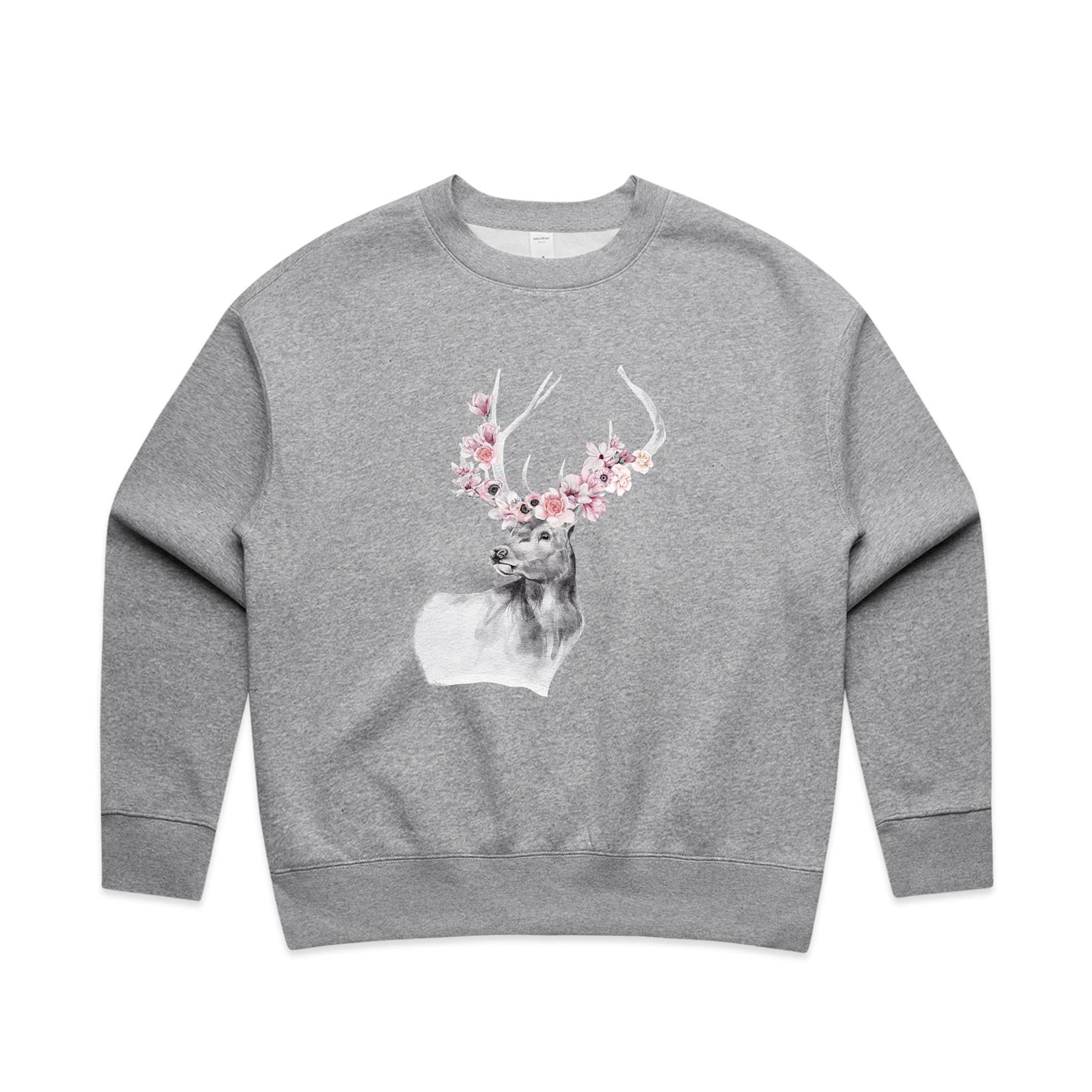 Floral Stag Relax Crew