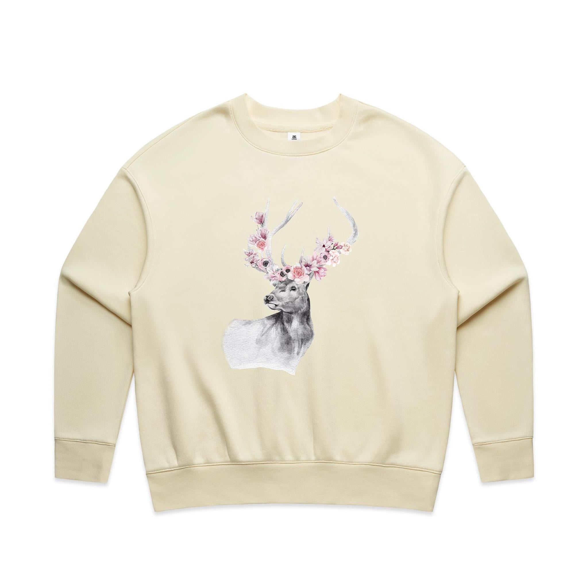 Floral Stag Relax Crew