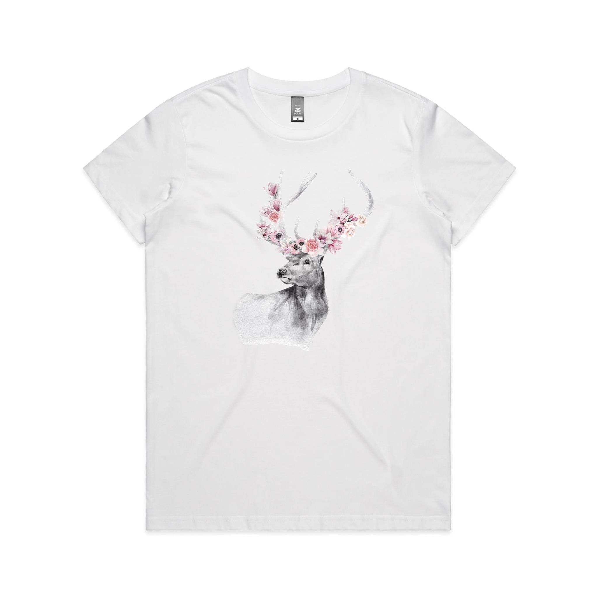 Floral Stag Women's Maple Tee