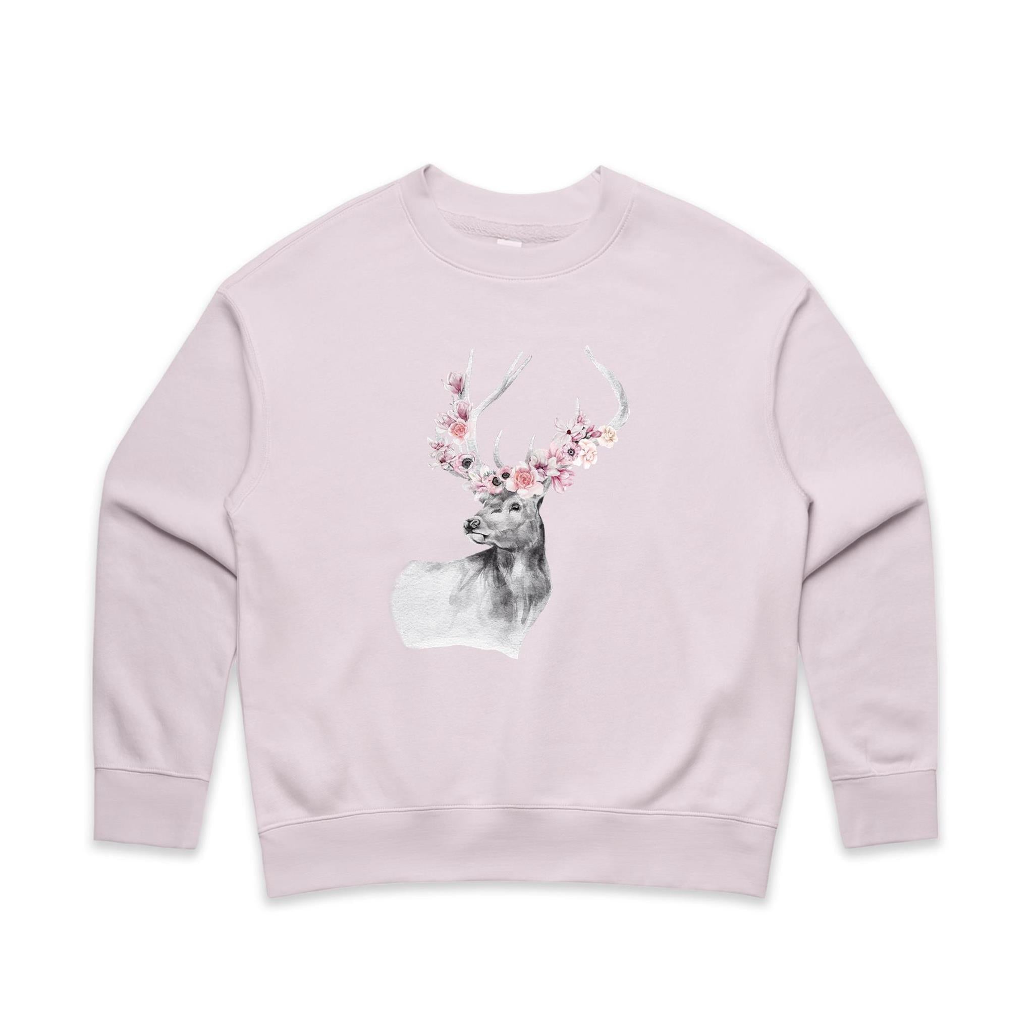 Floral Stag Relax Crew